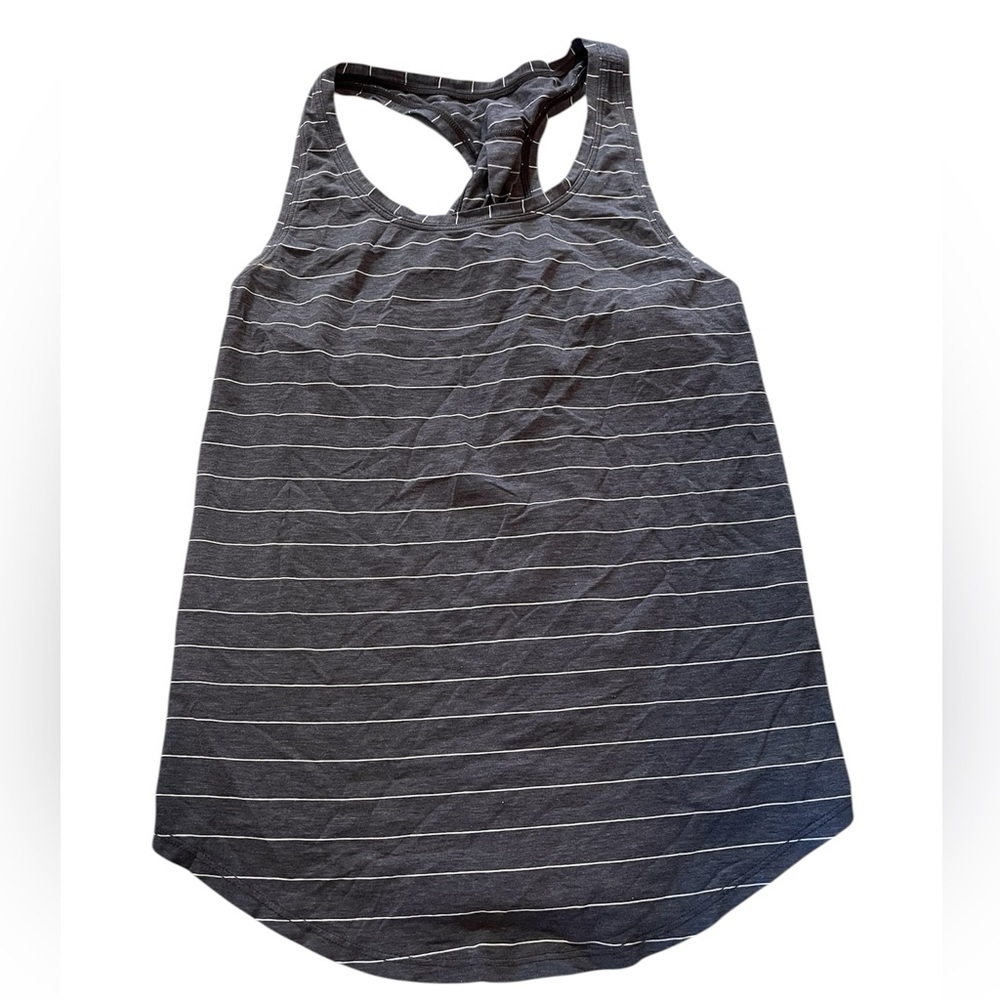 Lululemon Charcoal Gray Striped Racerback Tank Top. Small